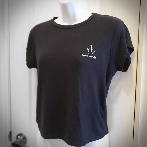 🔥3/$30 "Have a Nice Day" Little Black Tee - Picture 3 of 6